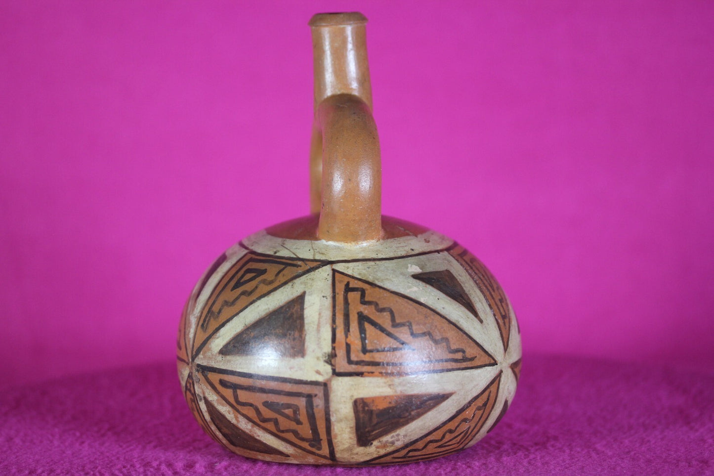 Authentic Pre Columbian Artifact Stirrup Vessel Moche Ex Arte Primitivo COA T31