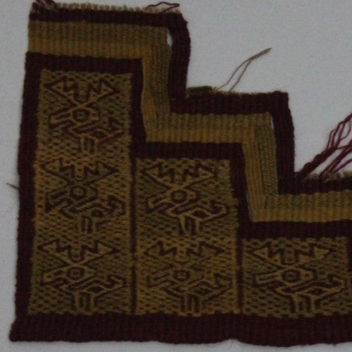 Authentic Pre Columbian Artifact Frameable Textile Border Chancay Peru COA 26