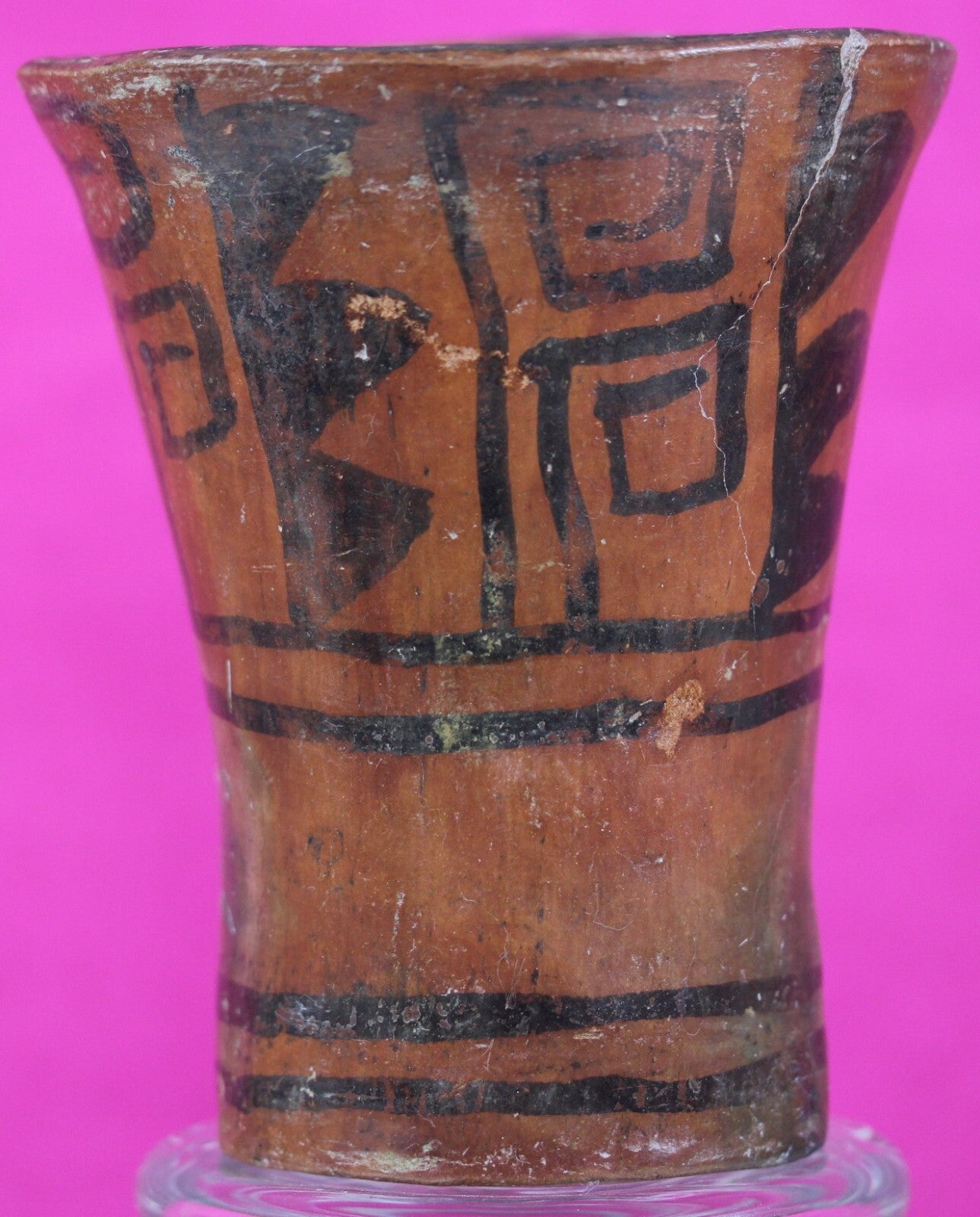 Authentic Pre Columbian Huari Wari Beaker Pottery 500 - 1000 AD Artifact COA T02
