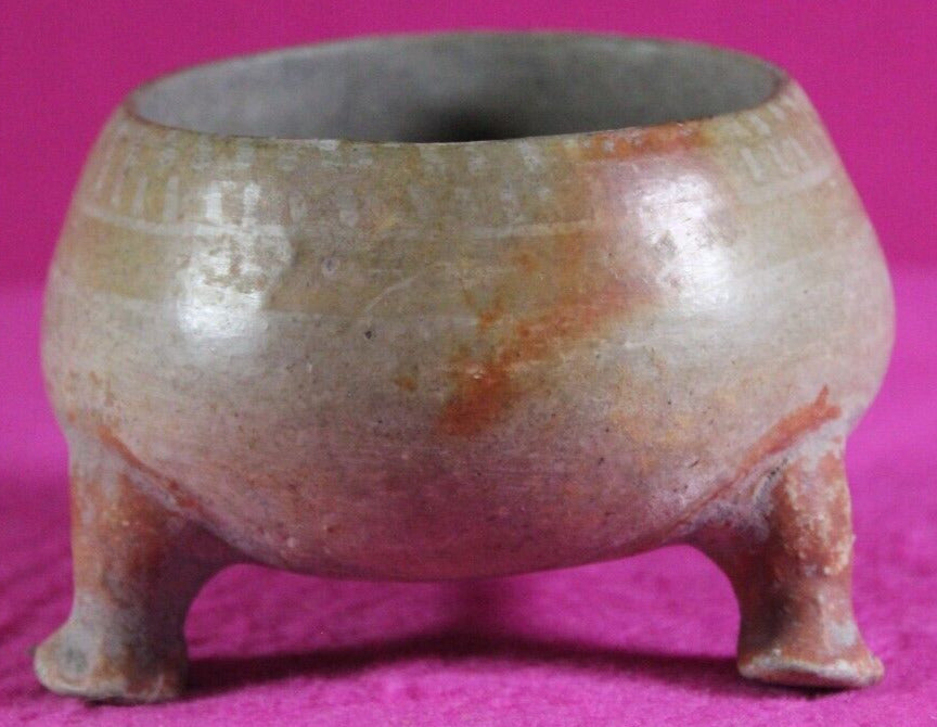 Authentic Pre Columbian Artifact Mini Tripod Bowl 1000-1400 AD Nicaragua COA J92