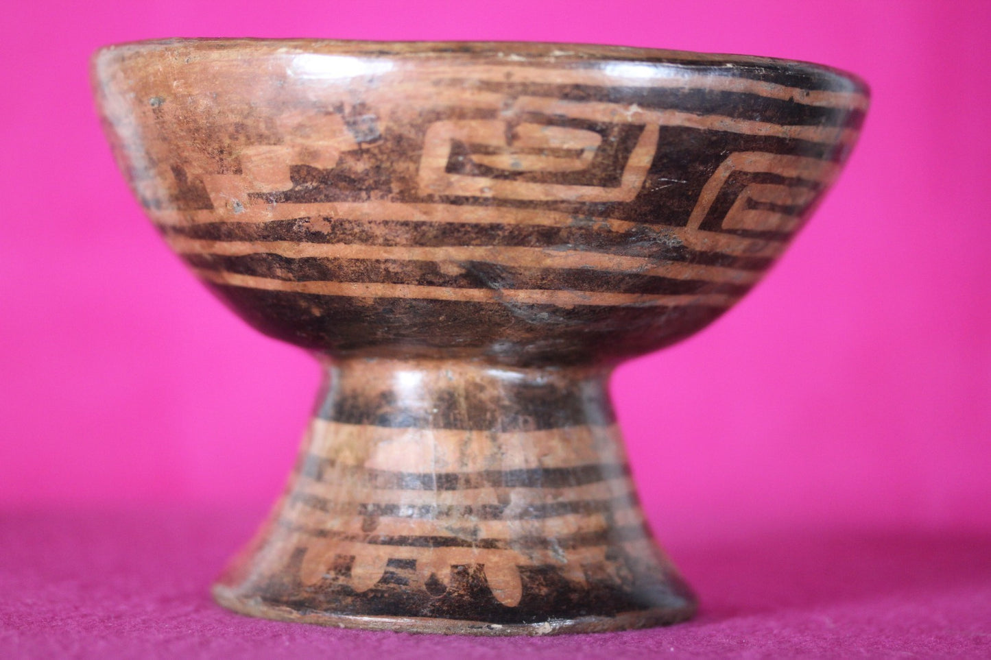 Authentic Pre Columbian Artifact Decorated Pedestal Bowl Narino Columbia COA J01
