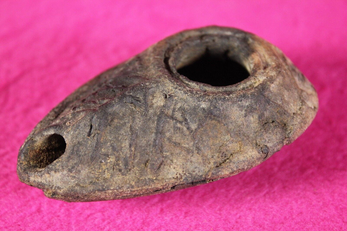 Holy Land Jesus Christ Homeland Artifact Oil Lamp Israel 300-500 AD with COA J45