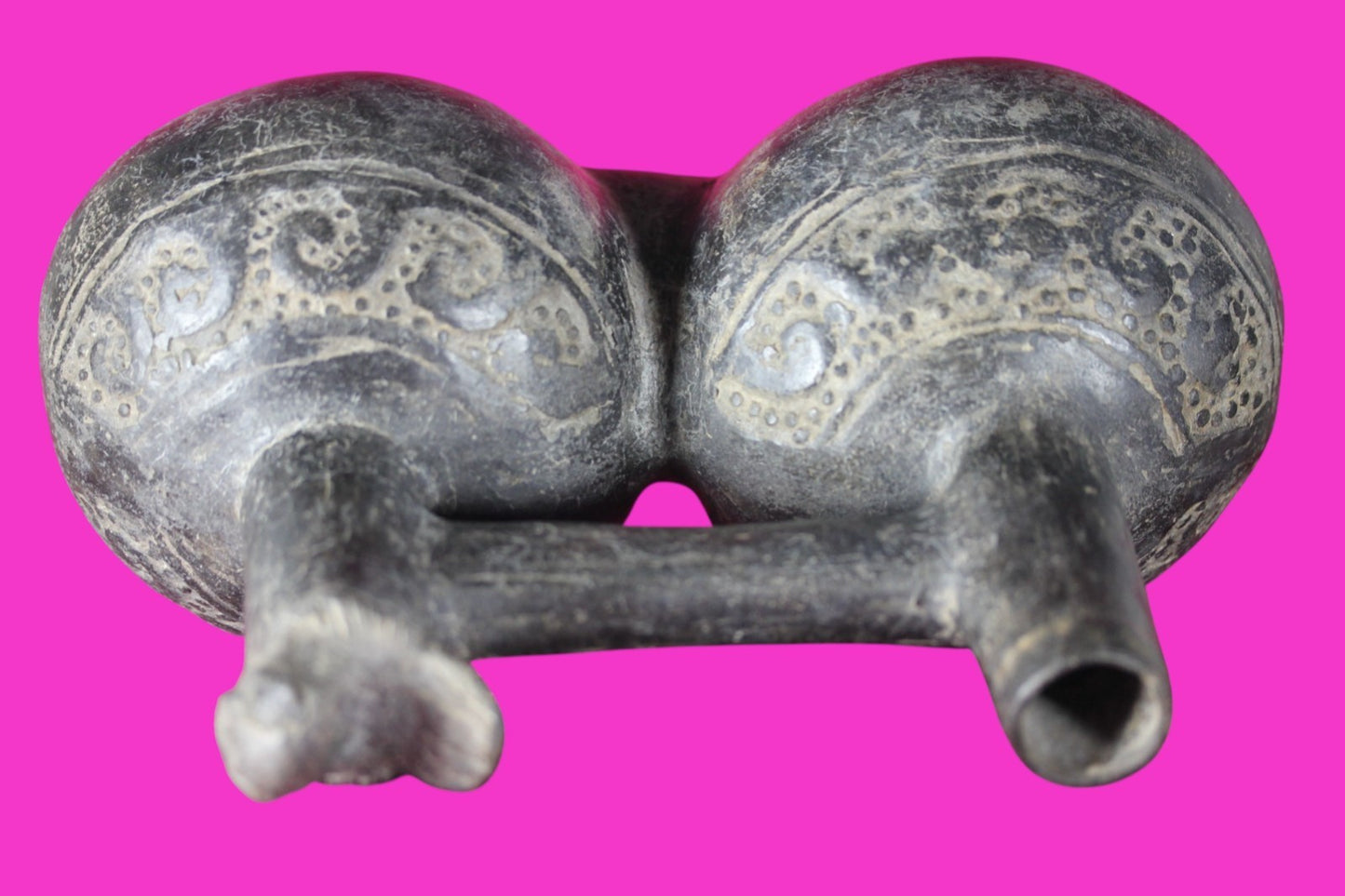 Authentic Pre Columbian Artifact Functional Whistle Stirrup Vessel Chimu COA J04