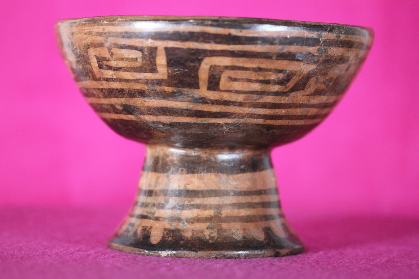 Authentic Pre Columbian Artifact Decorated Pedestal Bowl Narino Columbia COA J01