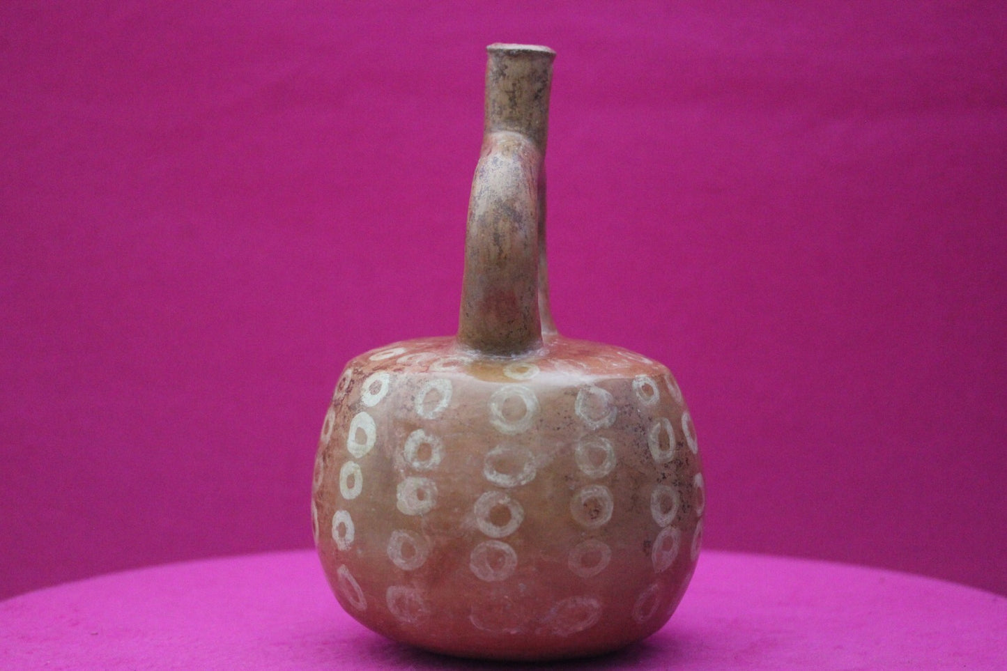 Authentic Pre Columbian Artifact Stirrup Pottery Vessel 1200AD Moche Peru T81