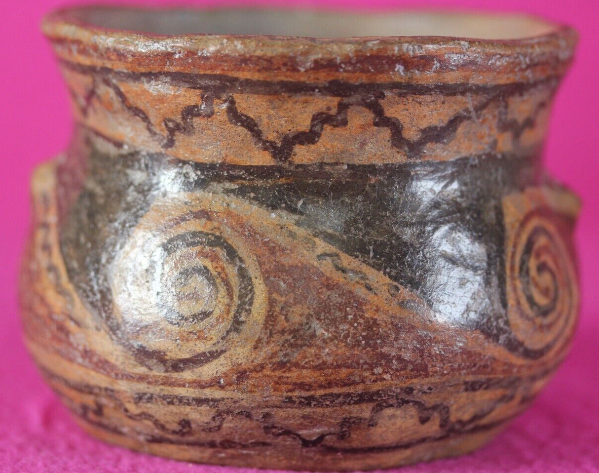 Pre Columbian Casas Grandes Artifact 1150-1450 AD Decorated Bowl Mexico COA J39