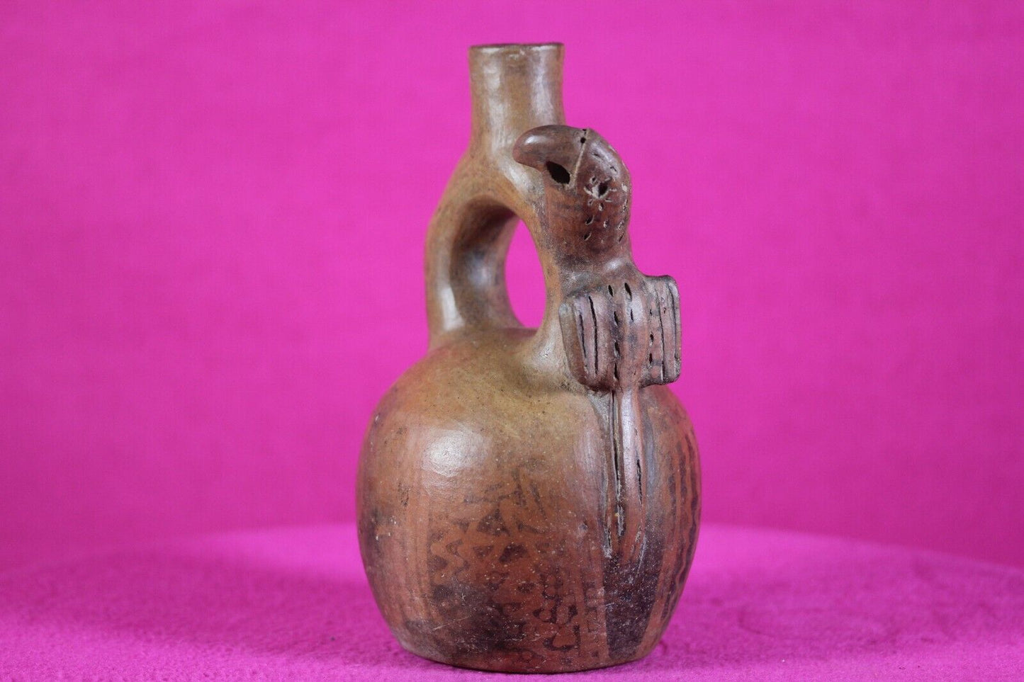 Authentic Pre Columbian Artifact Stirrup Vessel Vicus Peru 500 BC-300 AD COA J03
