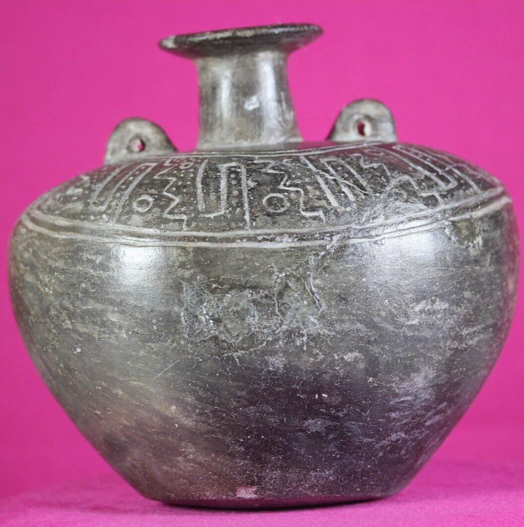 Pre Columbian Artifact Moche Incised Pottery 100-800 AD Peru Authentic COA J27