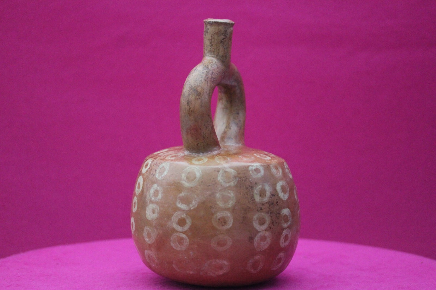 Authentic Pre Columbian Artifact Stirrup Pottery Vessel 1200AD Moche Peru T81
