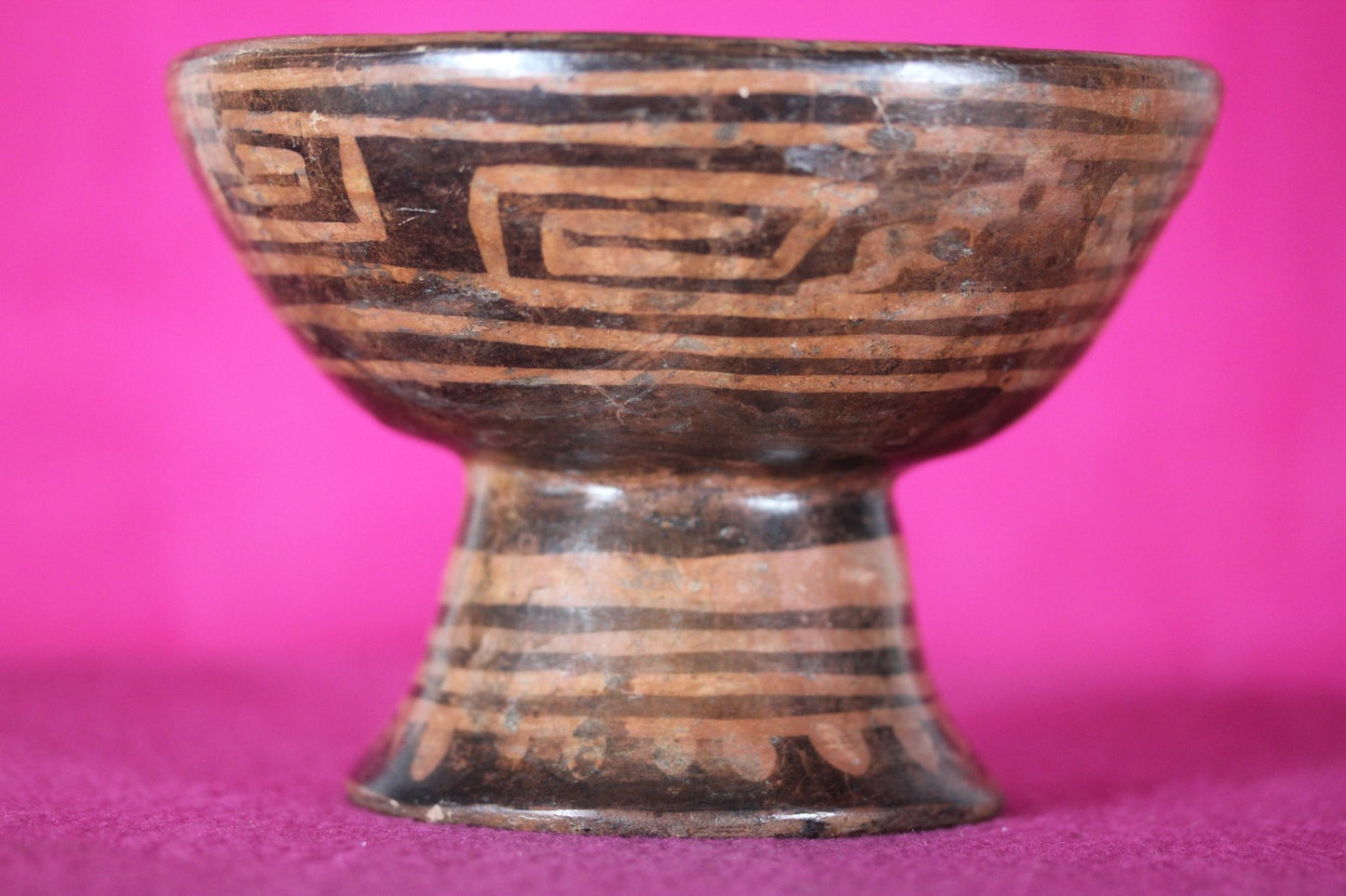 Authentic Pre Columbian Artifact Decorated Pedestal Bowl Narino Columbia COA J01