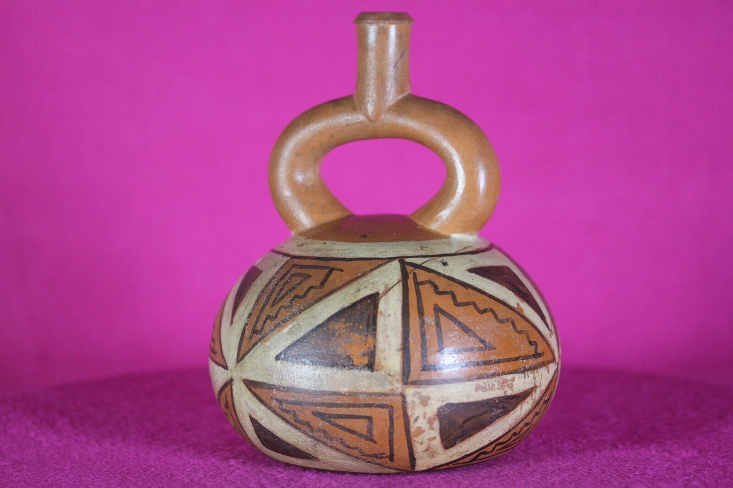Authentic Pre Columbian Artifact Stirrup Vessel Moche Ex Arte Primitivo COA T31