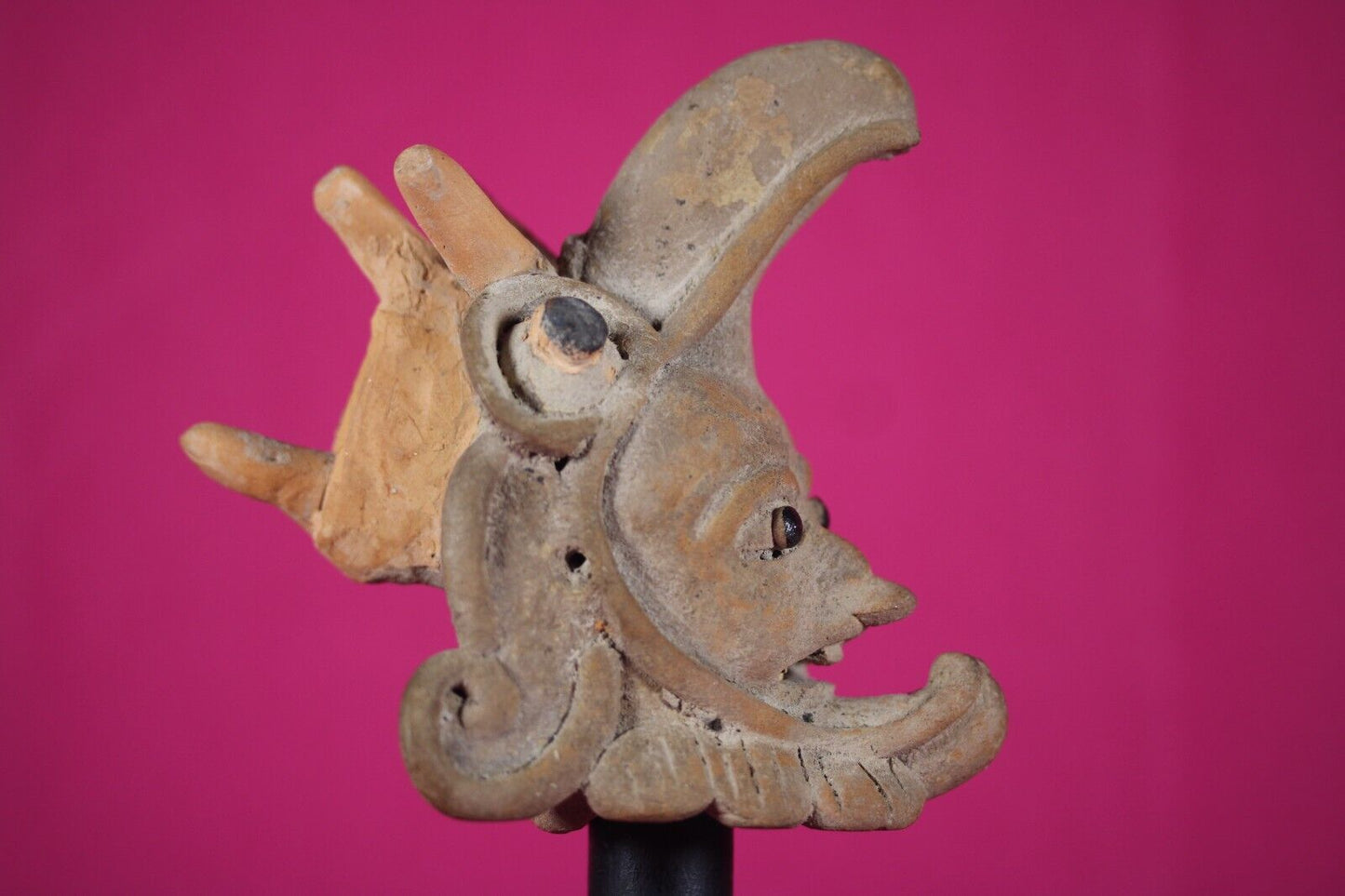 Ex Actor Kirk Douglas Authentic Pre Columbian Artifact Veracruz Helmet COA T112