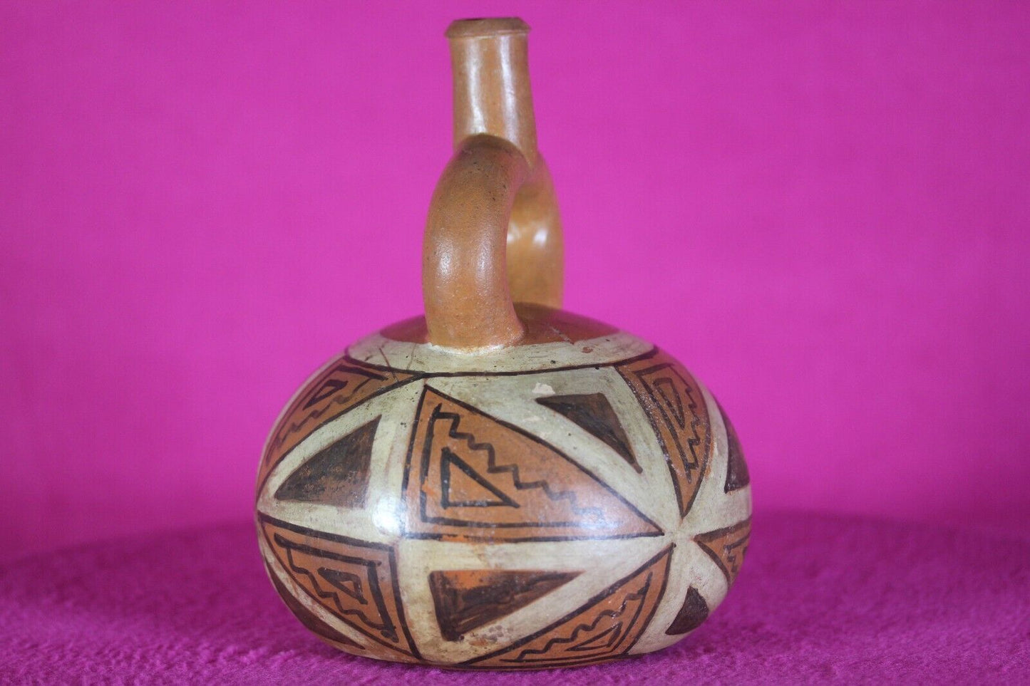 Authentic Pre Columbian Artifact Stirrup Vessel Moche Ex Arte Primitivo COA T31