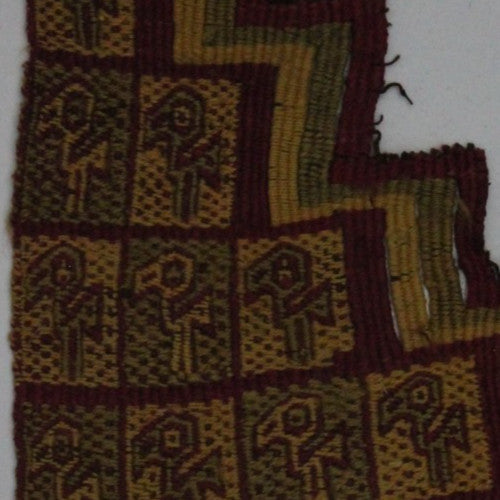 Authentic Pre Columbian Artifact Frameable Textile Border Chancay Peru COA 27