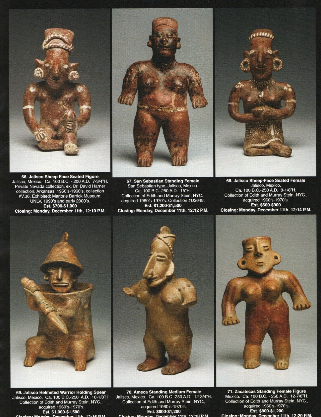 Pre Columbian Artifacts Price & Value Guide Arte Primitivo Auction Catalog #87