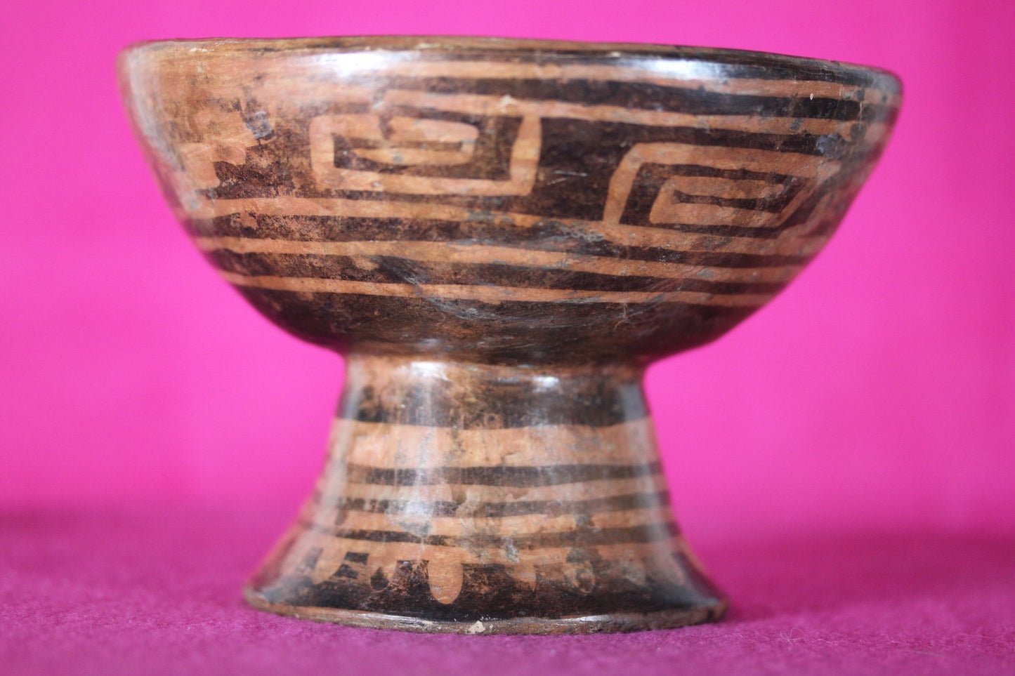 Authentic Pre Columbian Artifact Decorated Pedestal Bowl Narino Columbia COA J01