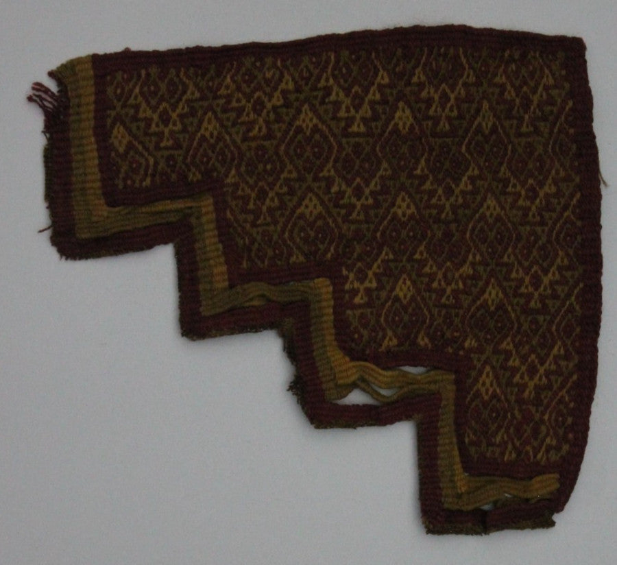 Authentic Pre Columbian Artifact Frameable Textile Border Chancay Peru COA 24