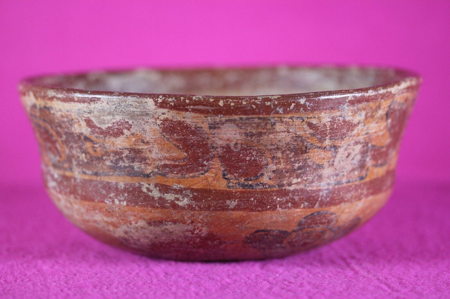 Authentic Pre Columbian Artifact Mayan Decorated Pottery Bowl 250-900 AD COA T10