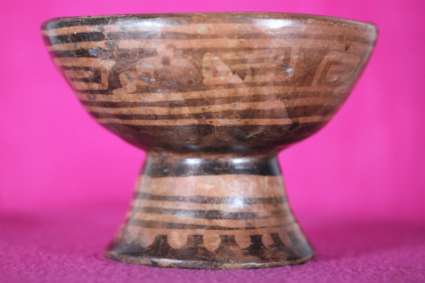 Authentic Pre Columbian Artifact Decorated Pedestal Bowl Narino Columbia COA J01