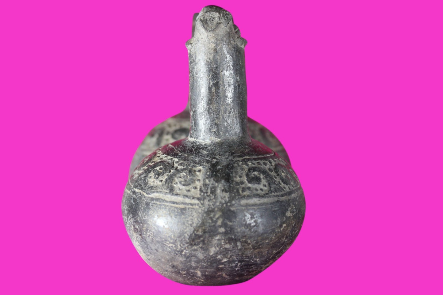 Authentic Pre Columbian Artifact Functional Whistle Stirrup Vessel Chimu COA J04