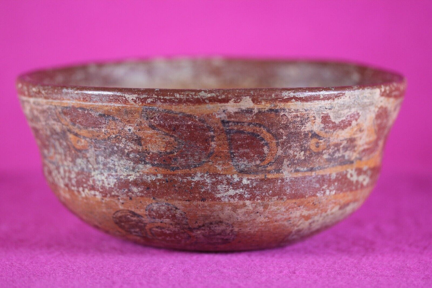 Authentic Pre Columbian Artifact Mayan Decorated Pottery Bowl 250-900 AD COA T10