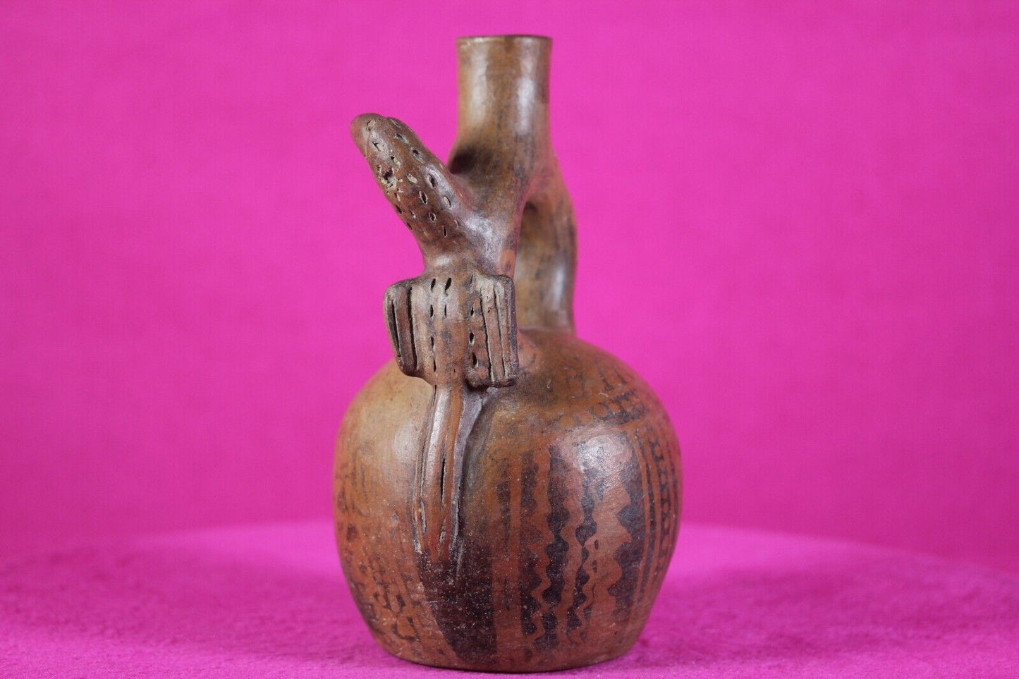 Authentic Pre Columbian Artifact Stirrup Vessel Vicus Peru 500 BC-300 AD COA J03