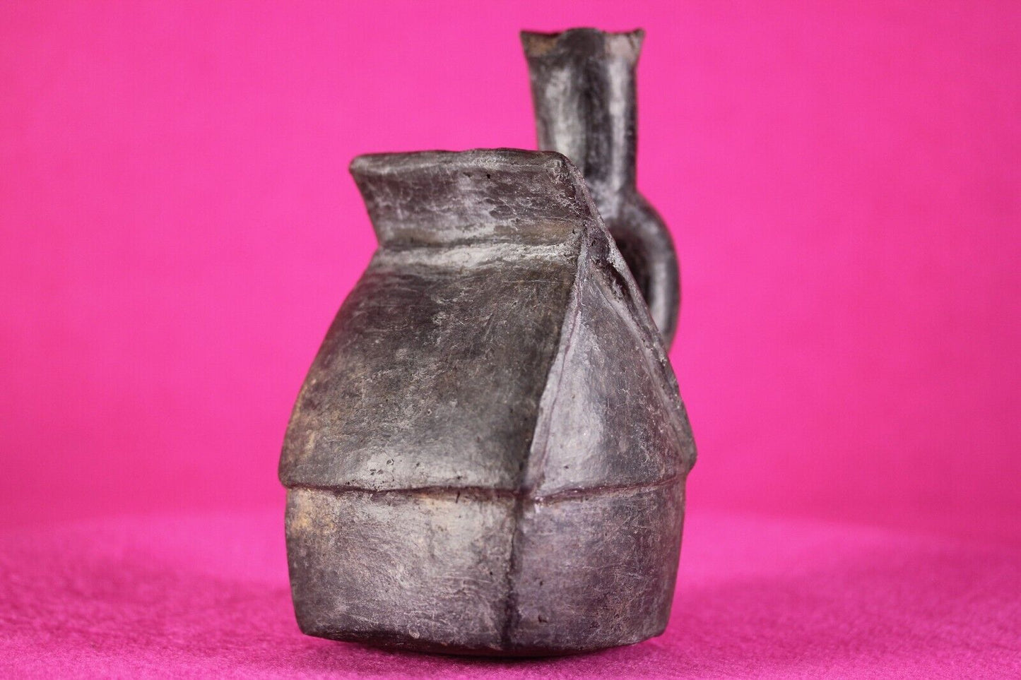Authentic Pre Columbian Artifact House Stirrup Vessel Moche Peru COA J66