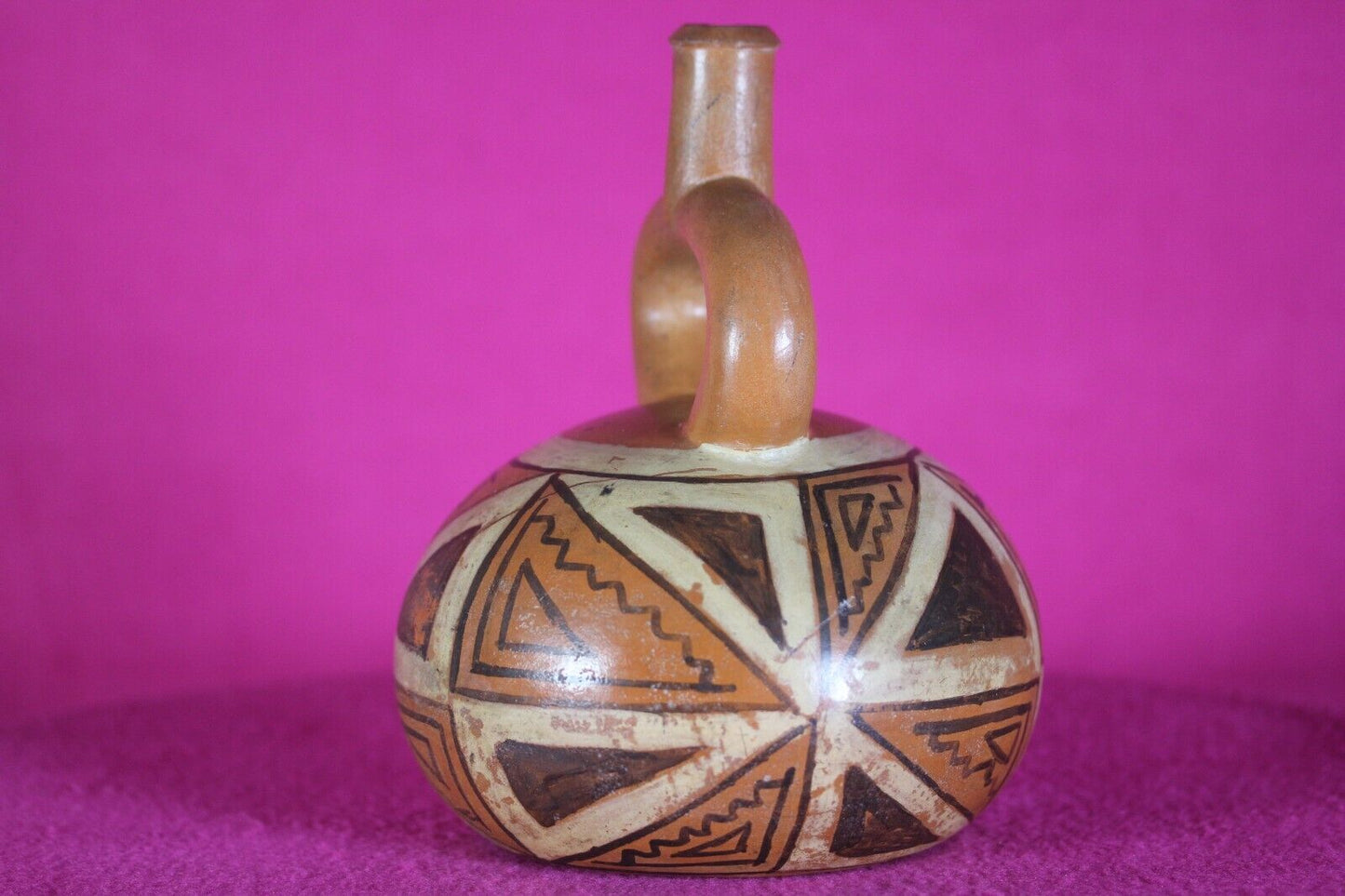 Authentic Pre Columbian Artifact Stirrup Vessel Moche Ex Arte Primitivo COA T31