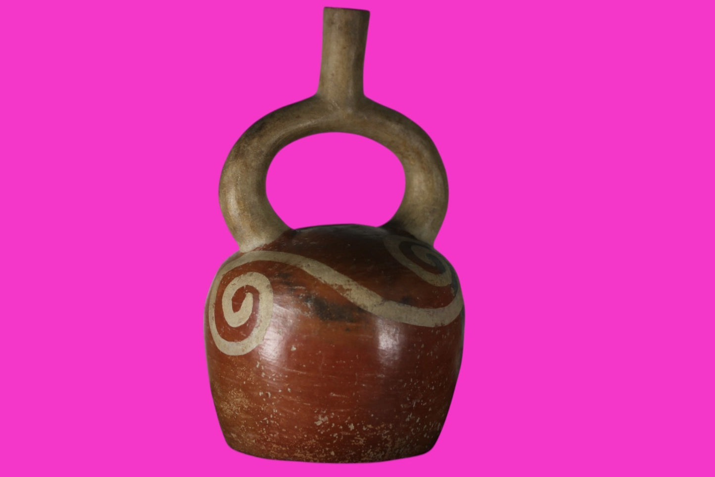 Authentic Pre Columbian Artifact Stirrup Vessel Moche Peru 100-850 AD COA J05
