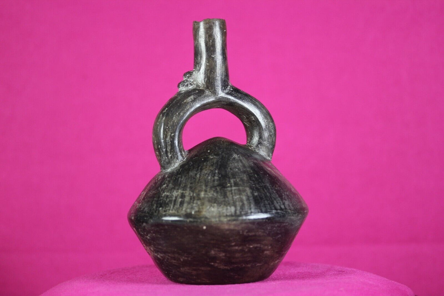 Pre Columbian Artifact Moche Stirrup Jar Pottery 100-800 AD Authentic COA J25