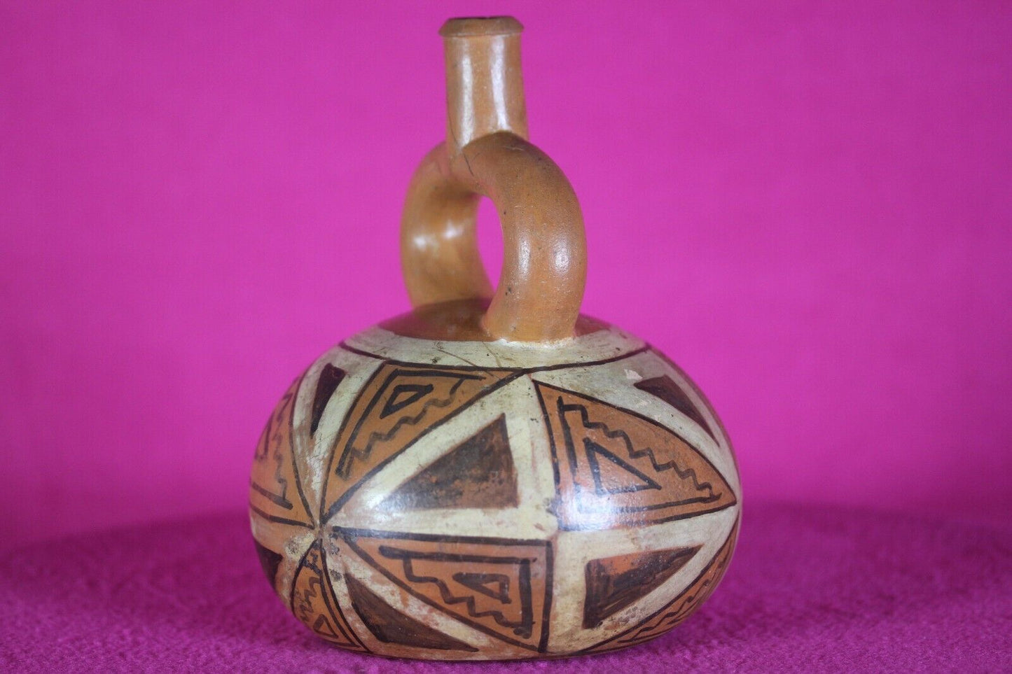 Authentic Pre Columbian Artifact Stirrup Vessel Moche Ex Arte Primitivo COA T31