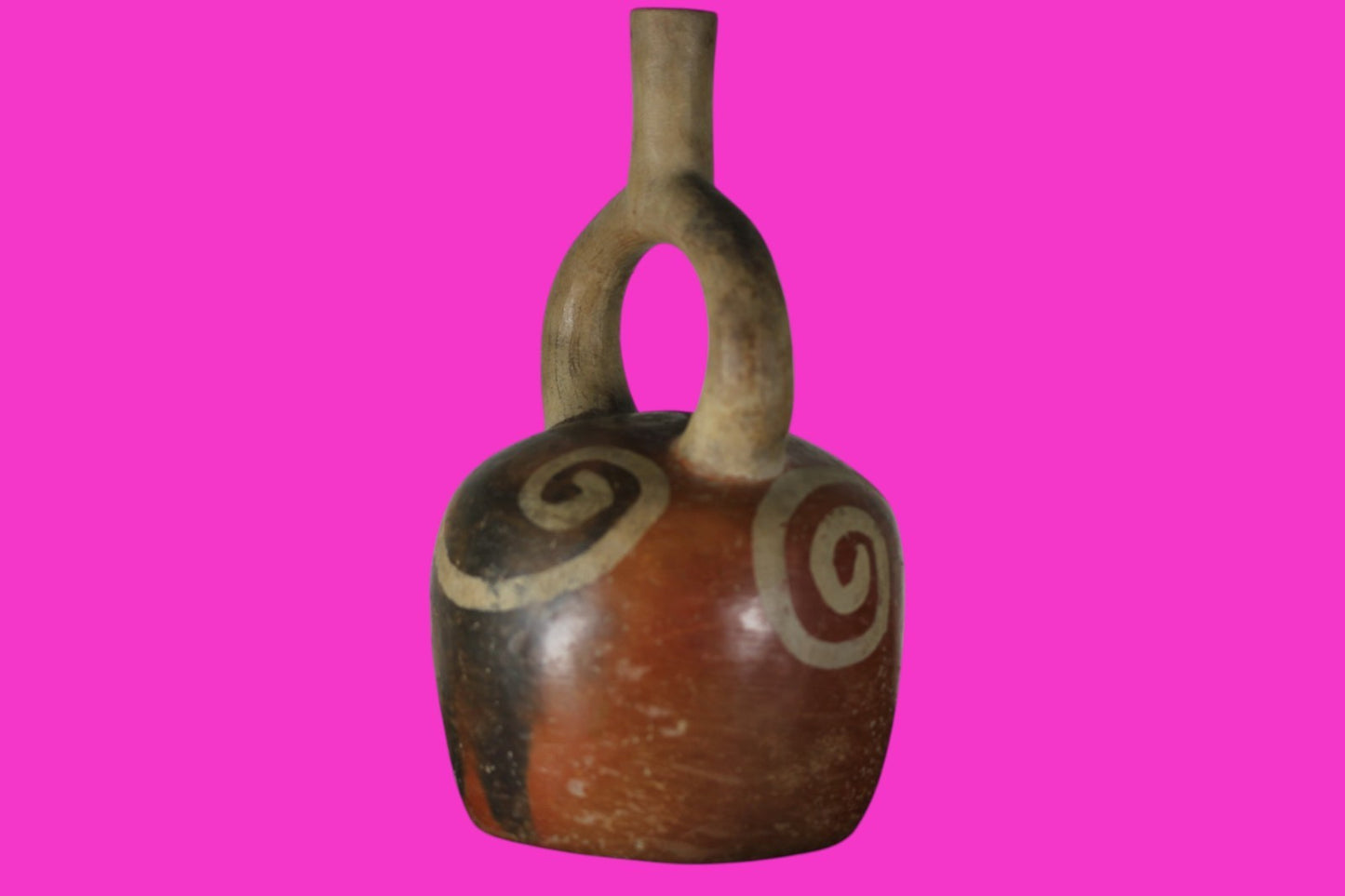 Authentic Pre Columbian Artifact Stirrup Vessel Moche Peru 100-850 AD COA J05
