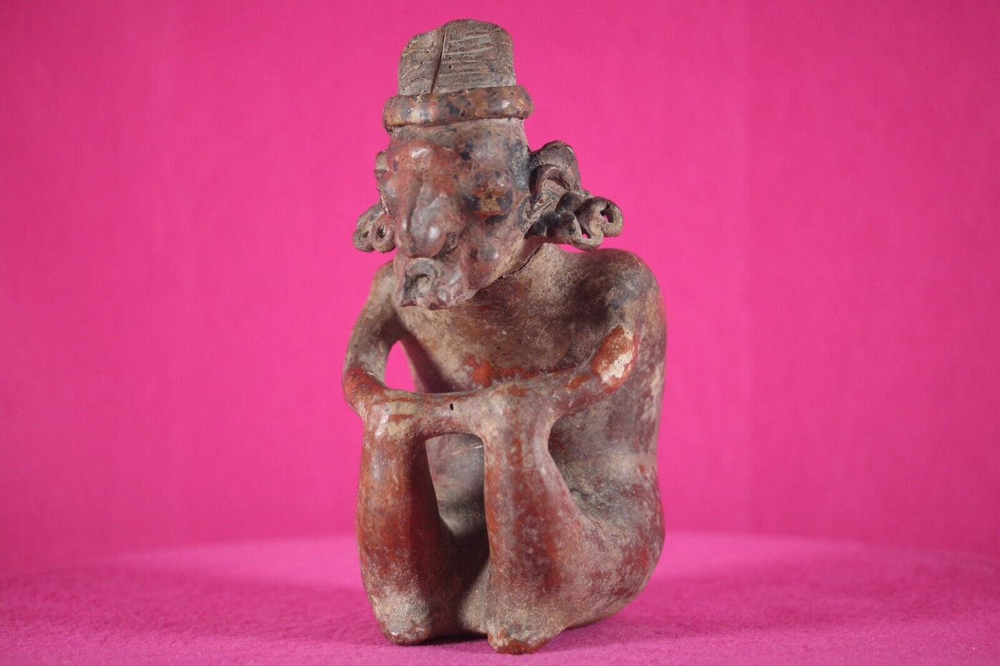 Ex Sotheby's Authentic Pre Columbian Artifact Nayarit Hunchback Figure COA T117