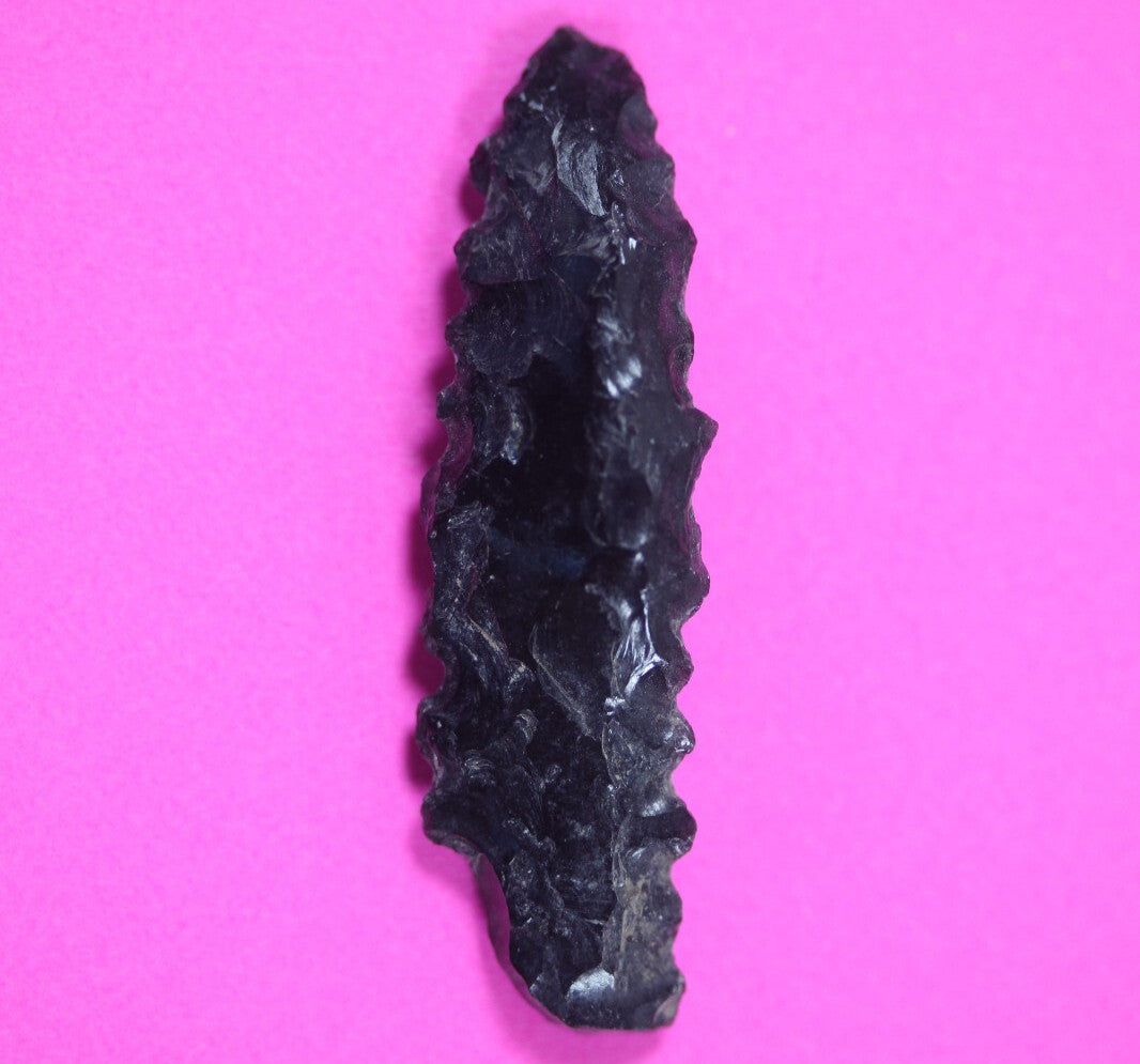 Authentic Pre Columbian Artifact Aztec Arrowhead Battle of Mexico City COA 46