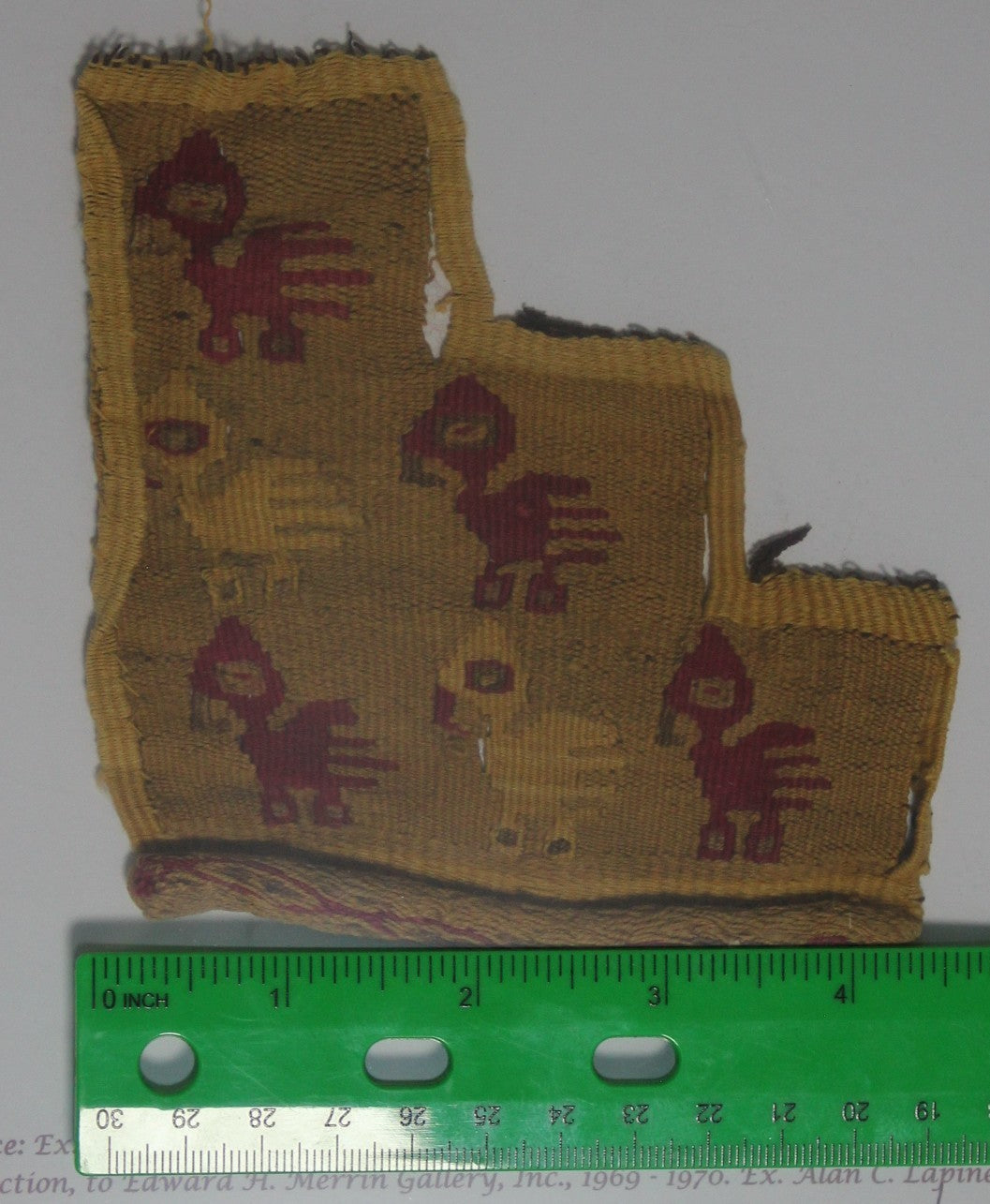 Authentic Pre Columbian Artifact Frameable Textile Border Chancay Peru COA 23