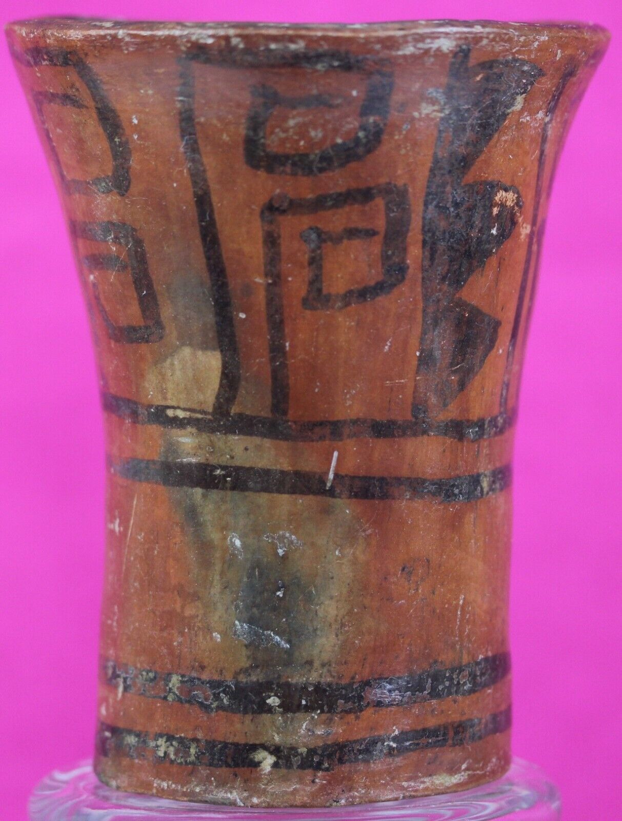 Authentic Pre Columbian Huari Wari Beaker Pottery 500 - 1000 AD Artifact COA T02