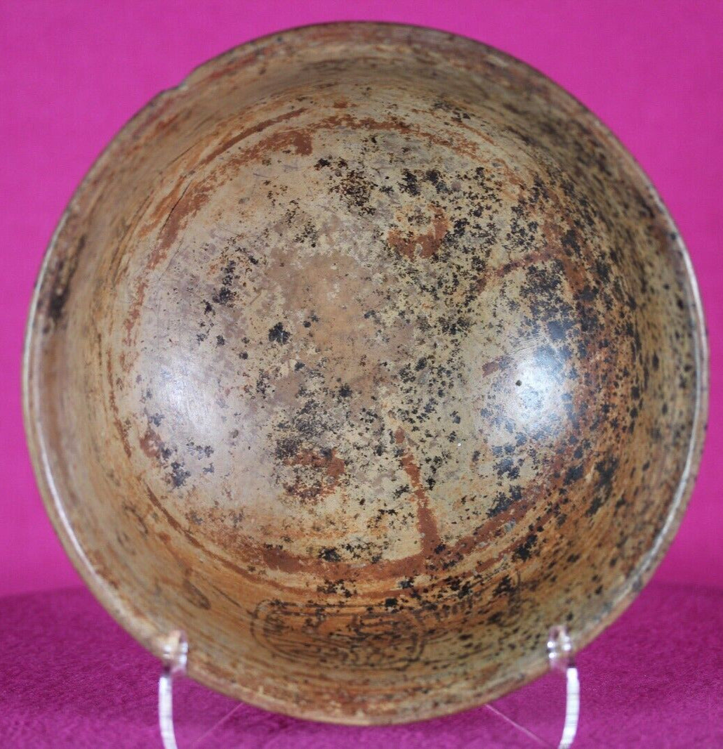 Authentic Pre Columbian Artifact Decorated Mayan Bowl 250 900 AD Yucatan COA T84