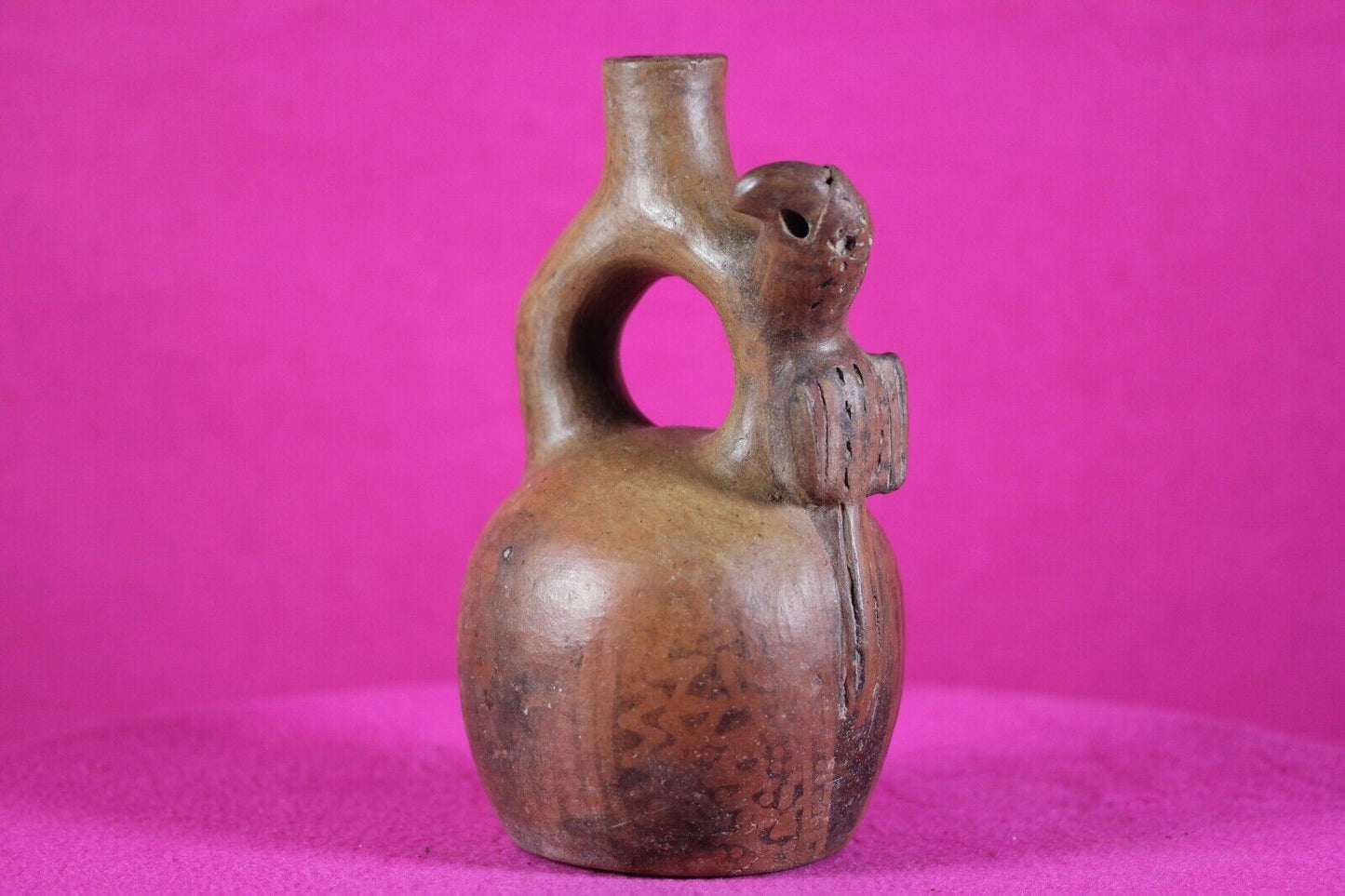 Authentic Pre Columbian Artifact Stirrup Vessel Vicus Peru 500 BC-300 AD COA J03