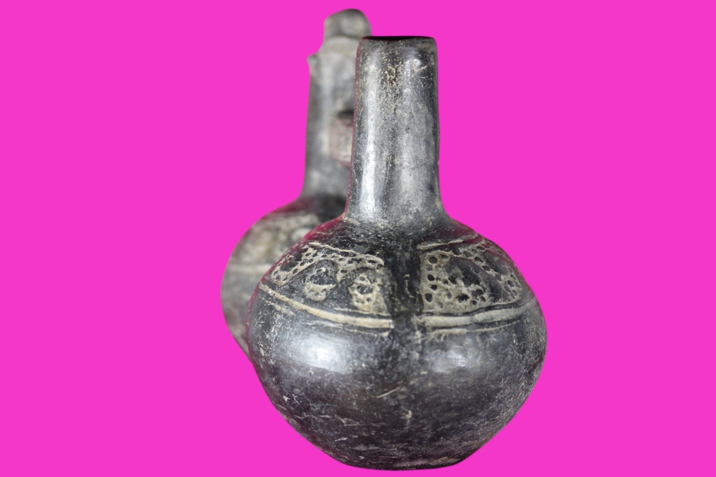Authentic Pre Columbian Artifact Functional Whistle Stirrup Vessel Chimu COA J04