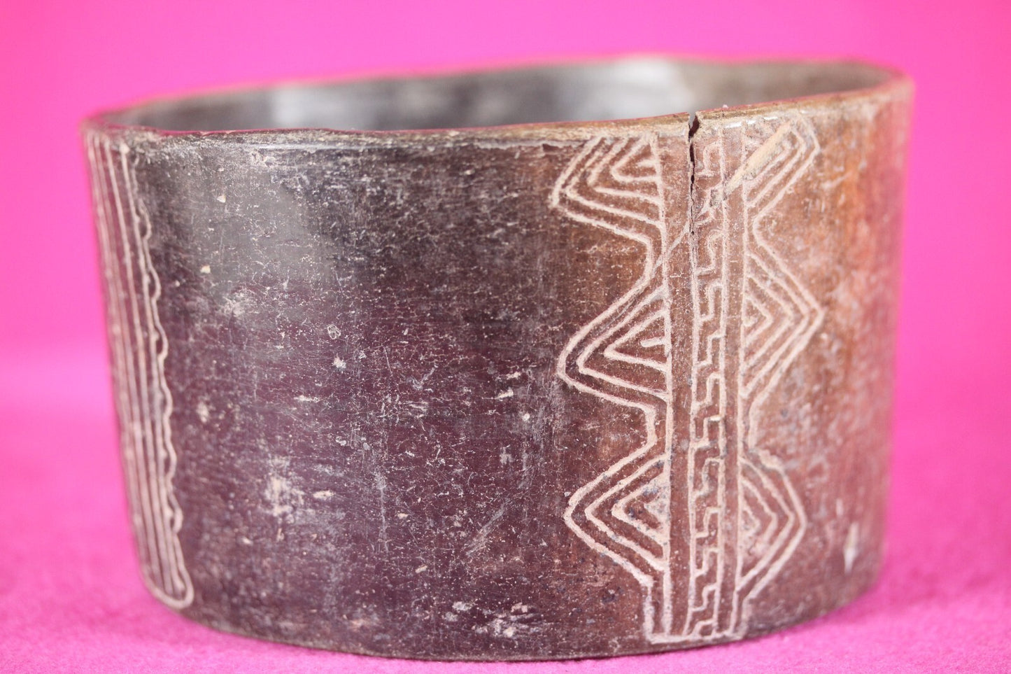 Authentic Pre Columbian Artifact Mayan Incised Bowl Ex Arte Primitivo COA T118