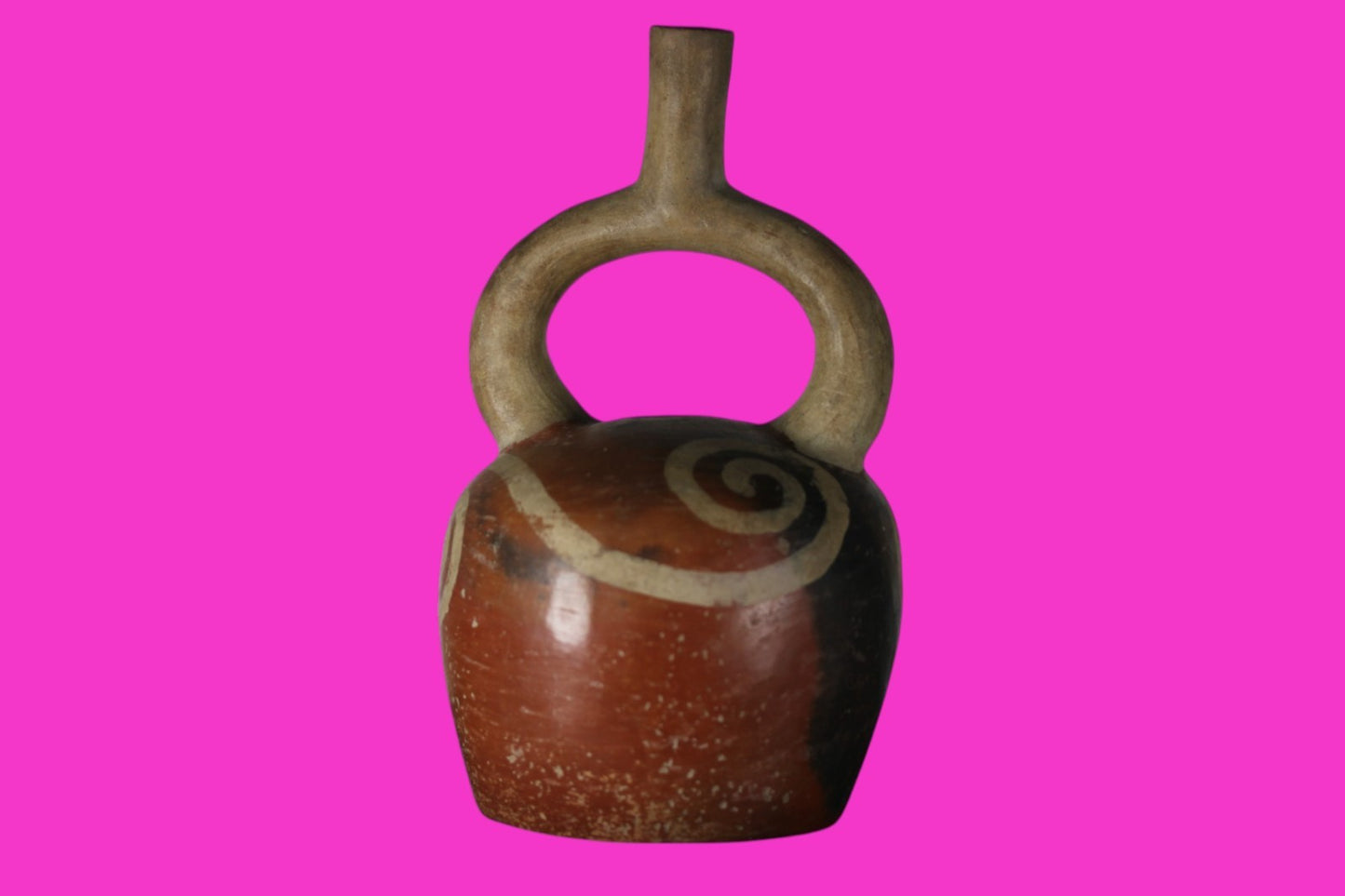 Authentic Pre Columbian Artifact Stirrup Vessel Moche Peru 100-850 AD COA J05