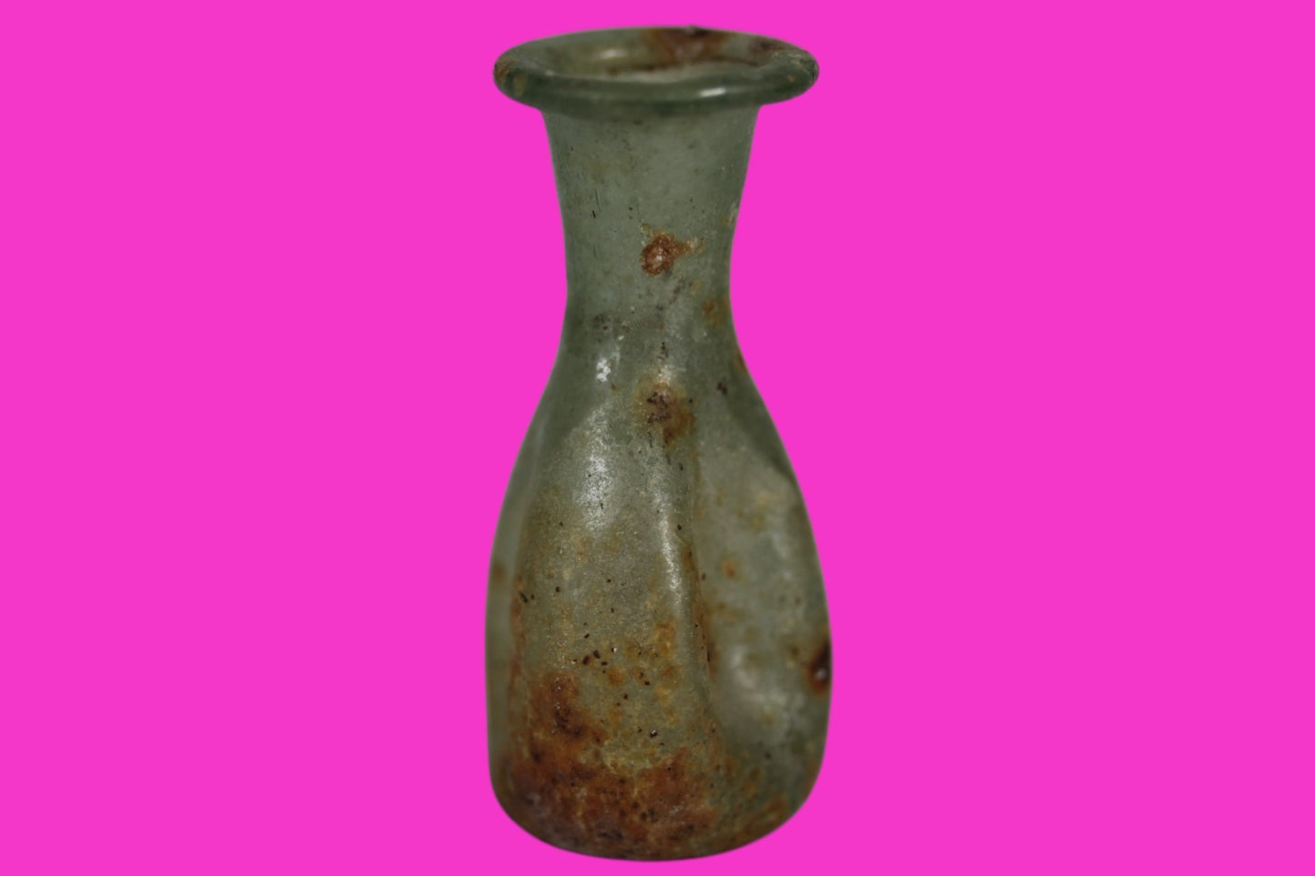 Holy Land Artifact Authentic Ancient Glass Bottle 100-300 AD Roman Era COA J10