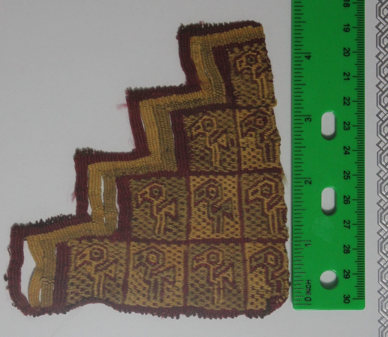 Authentic Pre Columbian Artifact Frameable Textile Border Chancay Peru COA 25