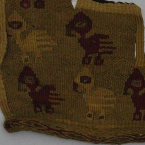 Authentic Pre Columbian Artifact Frameable Textile Border Chancay Peru COA 23