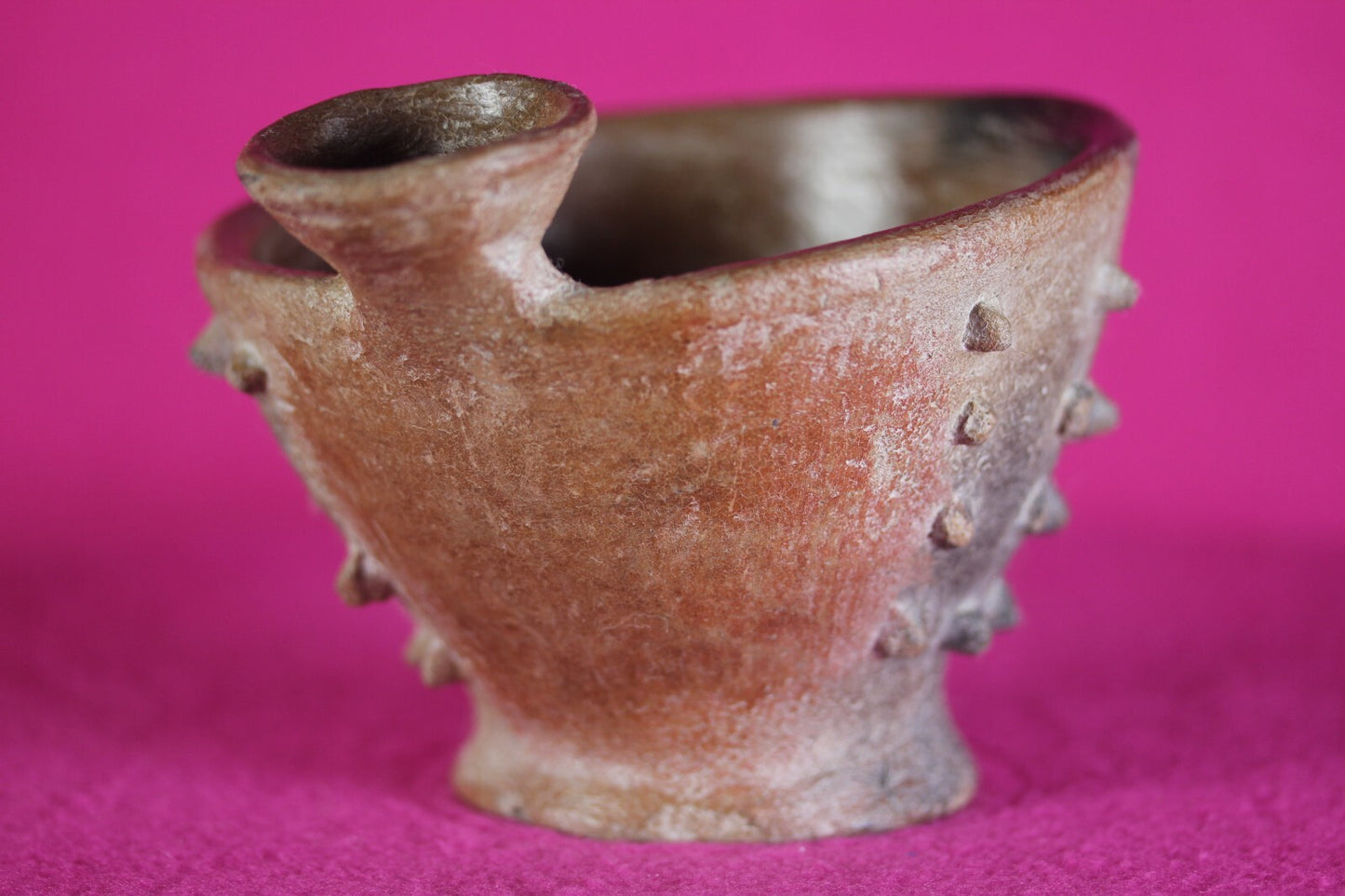 Authentic Pre Columbian Artifact Spiked Bowl Michoacan Ex Arte Primitivo COA T08