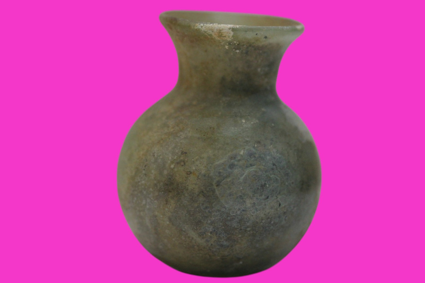 Authentic Ancient Holy Land Artifact Glass Bottle 100-300 AD Roman Era COA J17
