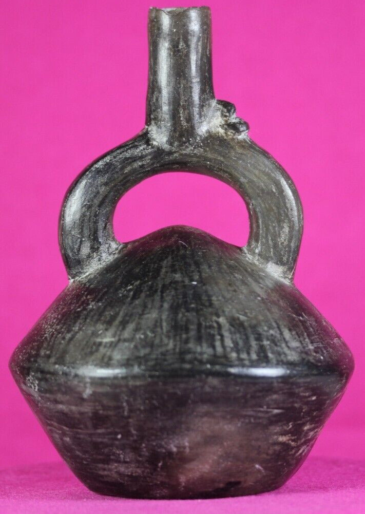 Pre Columbian Artifact Moche Stirrup Jar Pottery 100-800 AD Authentic COA J25