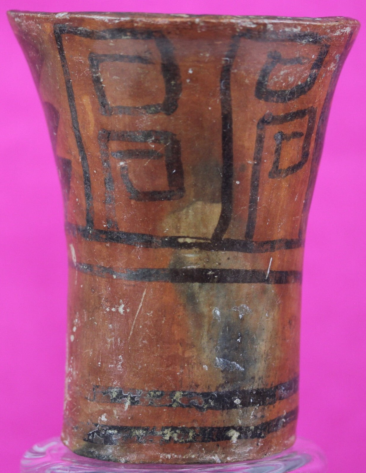 Authentic Pre Columbian Huari Wari Beaker Pottery 500 - 1000 AD Artifact COA T02