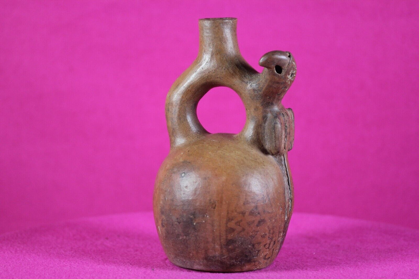 Authentic Pre Columbian Artifact Stirrup Vessel Vicus Peru 500 BC-300 AD COA J03
