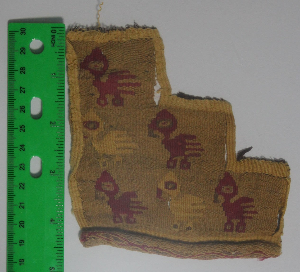 Authentic Pre Columbian Artifact Frameable Textile Border Chancay Peru COA 23